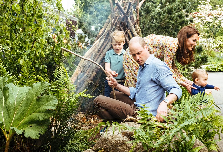 Kate Middleton, Prince William, Prince George, Prince Louis, 2019 Chelsea Flower Show, Garden